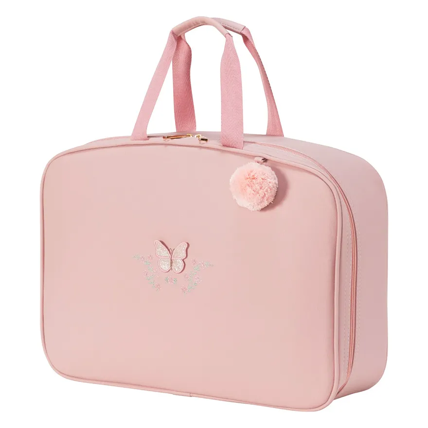 Mala Borboleta Rosa com Pompom