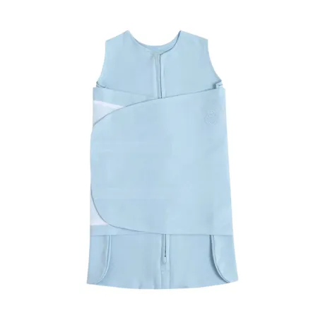 Saco de Dormir Swaddle em Algodao Egipcio Azul Primavera Verao
